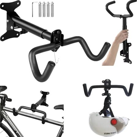 Säädettävä Seinäkiinnitettävä Polkupyöräteline Koukulla