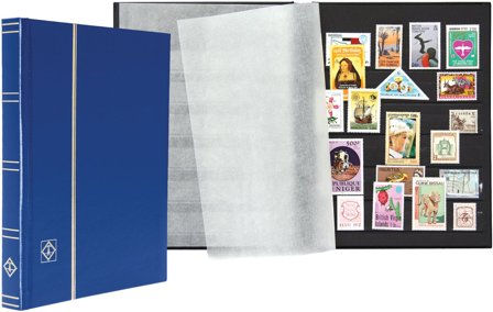 BASIC indstiksbog - A5 - 32 sorte sider - Blå - Leuchtturm