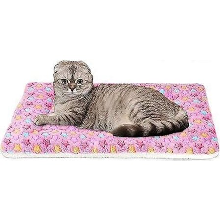 Husdjursfilt Premium Fluffig Flanell Kudde Mjuk och Varm Matta för Hundar Katter Liten Storlek Djur Rosa Stjärnor