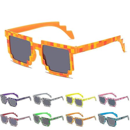 Pixel-aurinkolasit Uv-suojatut Gamer-aurinkolasit Lelut Aikuiset Lapset Pikselöidyt Kaivosmies Juhlalahjat Valokuva Rekvisiitta