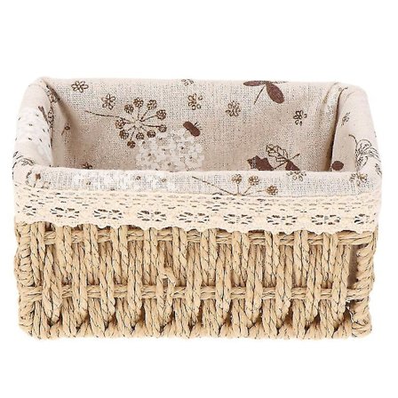 Rattanvävd Förvaringskorg Saker & Ting Organizer Vardagsrum Skrivbordsförvaringslåda