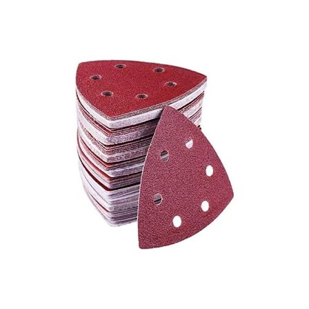 Sats med 72 delta-slippapper trianglar - 6 hål - 90 x 90 x 90 mm -