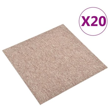 Textilplattor 20 st 5 m² 50x50 cm beige