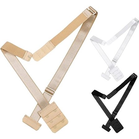 3 stk. BH-rem forlænger Justerbar lav ryg BH-forlænger BH-konverter rem 3 hægte BH-rem forlænger til kvinder piger rygløse kjoler