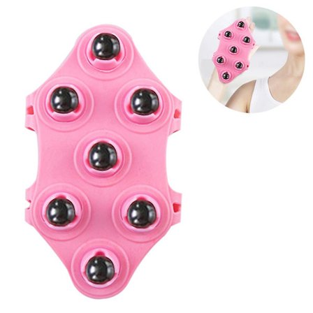 Massage Handske Massager - Håndholdt & Grade Med Rullende Metal Kugler