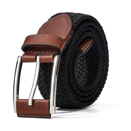 Herrbälte 2-delat Set, Vävda Bälte Jeans, 1 3/8"