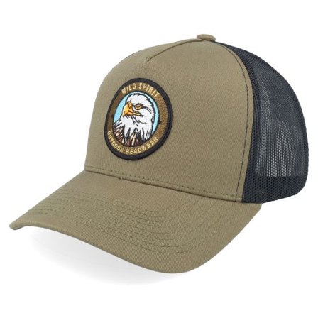 Wild Spirit - Brun trucker Keps - Bald Eagle Coffee/Black/Black A-frame Trucker @ Hatstore