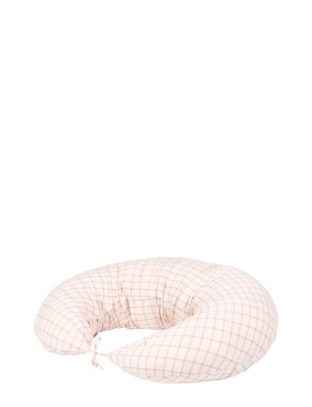 NOBODINOZ Kit Stories Ltd Maternity Pillow_Cover Powder Mauve Grid - Pink - ONE SIZE