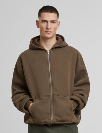 Prohibited Oversized Zip-Hoodie - Brown - XXL