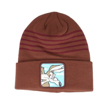 Capslab - Brown cuff Beanie - Looney Tunes Coyote Brown/Red Cuff @ Hatstore