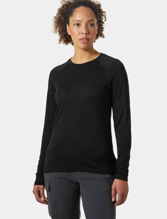 Helly Hansen W Hh Durawool Crew Ls - Black - XS
