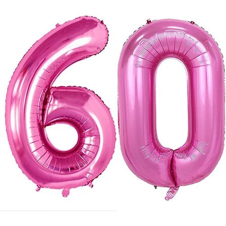 42 tum rosa 60-tals ballonger för 60-årsdagsfestdekorationer 60-årsdag