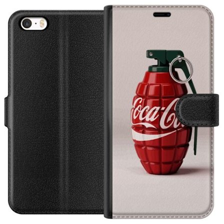 Kompatibelt Plånboksfodral till Apple Apple iPhone 5s Konstnärlig illustration av Coca Cola granat i rött och grönt, pop art inspirerat motiv med