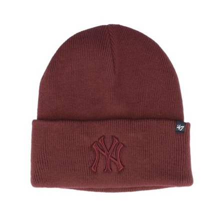 47 Brand - MLB Röd cuff Beanie - New York Yankees MLB Haymaker Dark Maroon Cuff @ Hatstore