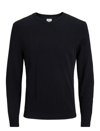 Jjebasic Knit V-Neck Noos Tops Knitwear V-necks Black Jack & J S