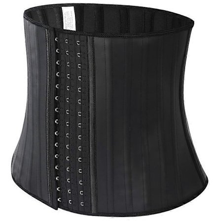 (Svart) Kvinnor Slimmande Fodral Platt Mage Latex Slimmande Korsett Midjetränare Sport Formande Kropp, XXS