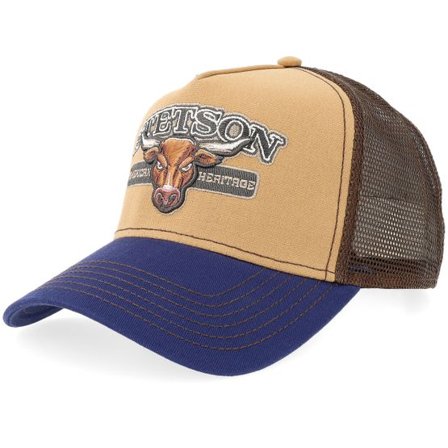 Stetson - Beige trucker Keps - Bull Blue/Beige Trucker @ Hatstore