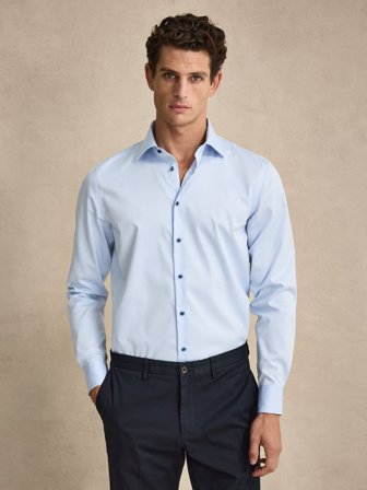 John Henric Men's Blau Hemd Slim Fit Size 39