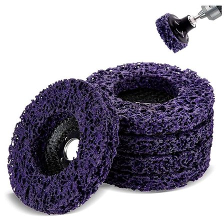 St Polyremsa 100mm 60 Korn Slipskiva Sliprondeller Rengöringsverktyg för Borttagning av Rost/Färg/Flagor, Lila