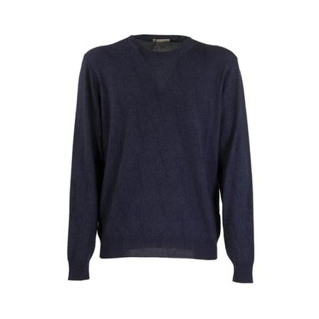 Etro, Wool Jumper With Paisley Patterns Niebieski, Mężczyzna, Rozmiar: L