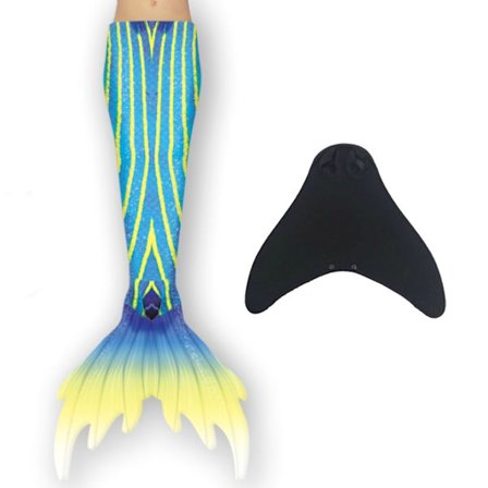 Havfruehale til piger, med Monofin, Grøn-WELLNGS