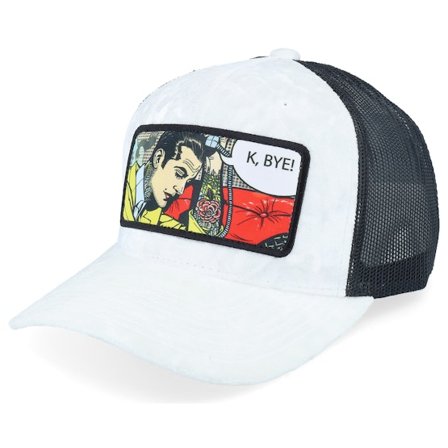 Calza Pennello - Branco trucker Boné - K Bye. Pop Art Velvet White/Black A-Frame Trucker @ Hatstore