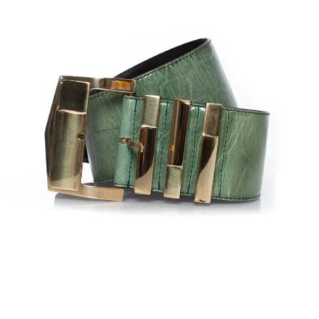 Versace Pre-owned, Pre-owned Belts Groen, Dames, Maat:ONE Size,leer