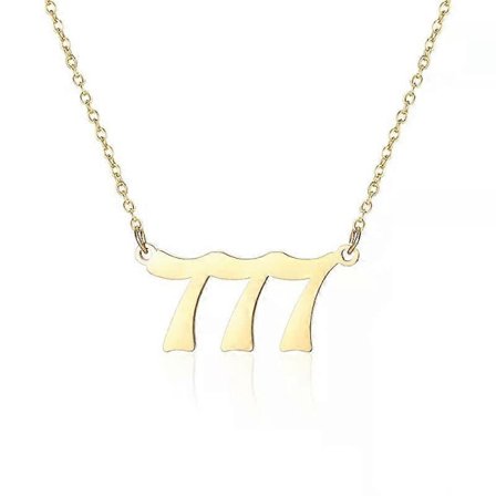 Engle-Tal-Halskæde Sølv / Guld Rustfrit Stål Numerologi Smykker 777