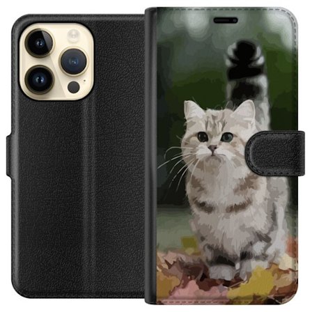 Kompatibelt Plånboksfodral till Apple Apple iPhone 15 Pro Katt