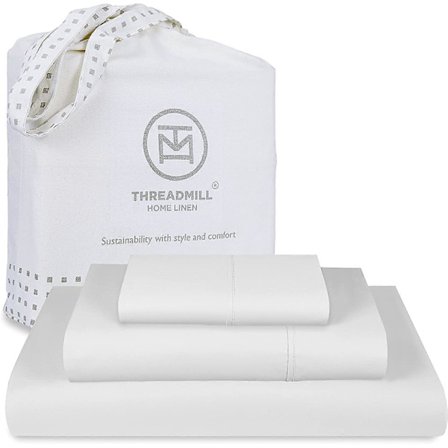 Sertifiserte 100% egyptisk bomull Twin-sengesett, 400 trådtall satengvev, 4-delt ensfarget sengesett, ELS-kjemmet bomull, glatte salviegrønne laken