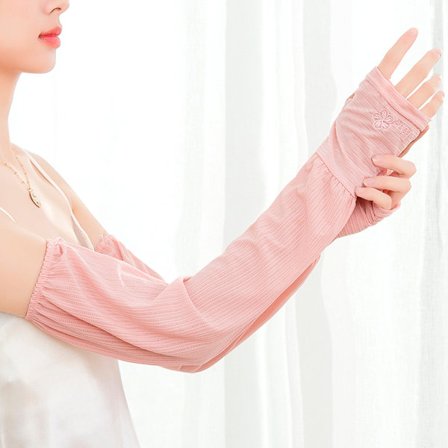 Sommar Tianchang Issilke Solskyddsärm för Kvinnor som Kör och Åker Elscooter, UV-beständiga Lösa Halvfingerhandskar