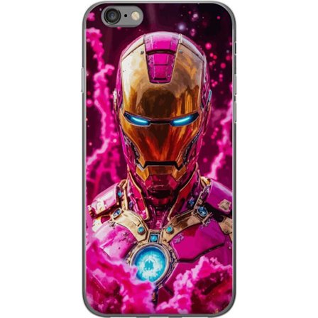 Yhteensopiva Puhelinkuori Apple iPhone 6 Särmikäs vihreä hahmo pikselöidyssä fantasiamaailmassa, jossa on puutaloja ja eläimiä retro-pelimiljö