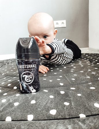 Twistshake Twistshake Anti-Colic Stainless Steel 260Ml Marble Black - Black - ONE SIZE