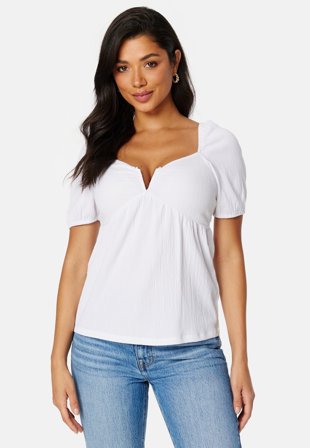 BUBBLEROOM Manda puff sleeve top Offwhite Klær