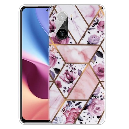Marmormotiv Xiaomi Mi 11i / Xiaomi Redmi K40 Pro Plus / Xiaomi Redmi K40 Pro / Xiaomi Redmi K40 / Xiaomi Poco F3 skal - Elegant Kakel Med Rosor