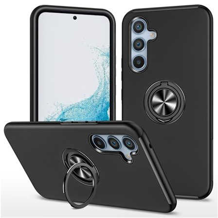 Samsung Galaxy S25 Plus -kuori magneettisella sormenrengashaltijalla, musta