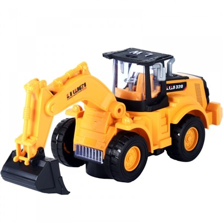 John Deere Big Scoop Construction Toy Grävmaskin med lutande tippflak och rullande hjul, 15 tum