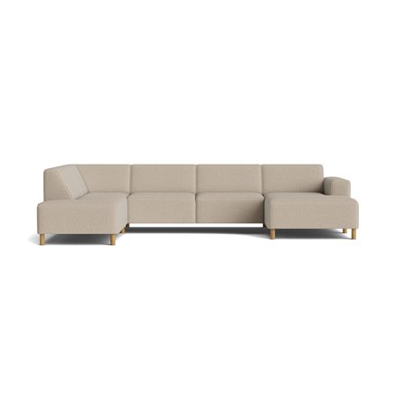 Seam U-sofa, højrevendt - Aurora Beige - 344x206x78 - Sofa, u-sofa