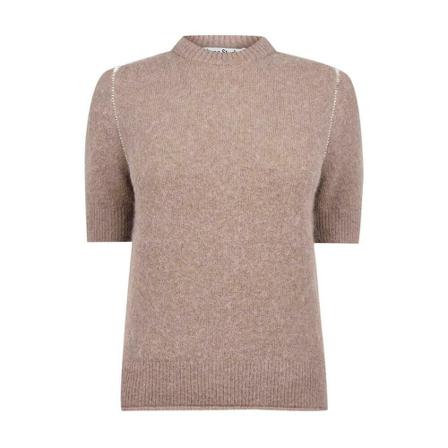Acne Studios Round-neck Strik Brun, Dame Striktrøjer