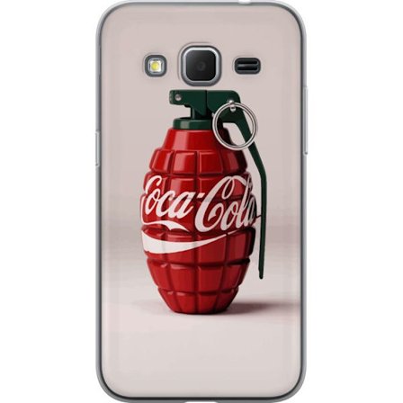 Kompatibelt Mobildeksel til Samsung Samsung Galaxy Core Prime Kunstnerisk illustrasjon av Coca Cola granateple i rødt og grønt, pop art inspirert mo