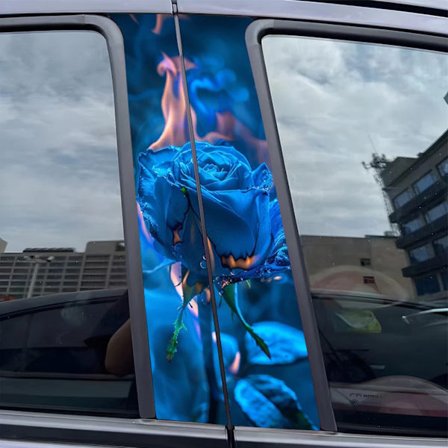 Pink Bil Center Søjle Klistermærke Vindues Trim Ridsefast Personlig Kreativ Dekoration