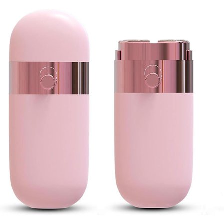Ansigtshår Fjerner til Kvinder, Bærbar Smertefri Elektrisk Barbermaskine til Ansigt, Hage, Overlæbe og Arme med LED Lys (Pink)