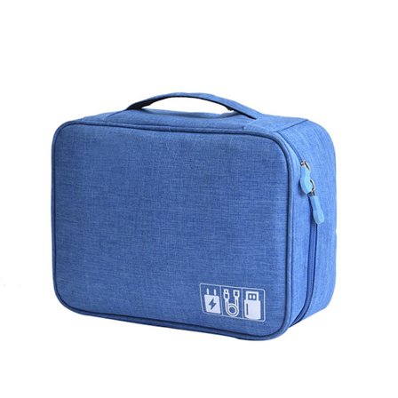 Förvaringsväska Organizer USB -datakabel LIGHT BLUE