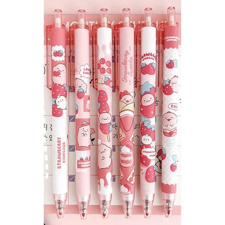 6 kpl geelikyniä, sarjakuva, vaaleanpunainen dinosauruskynät, söpö kynä 0,5 mm kuulakärki