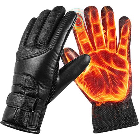 Opvarmede handsker - vandtæt læder - USB genopladelig - touchscreen - tre varmeindstillinger