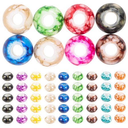 100 stk. akryl halskæde løse perler smykker løse perler DIY produktion løse perler (1.5X1.5 cm, tilfældig farve)