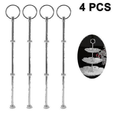 4 Sæt 3-lags kagestativer, etagere 3-lags kagestativ beslag, dessertserveringsfad stativhåndtag m [BR]