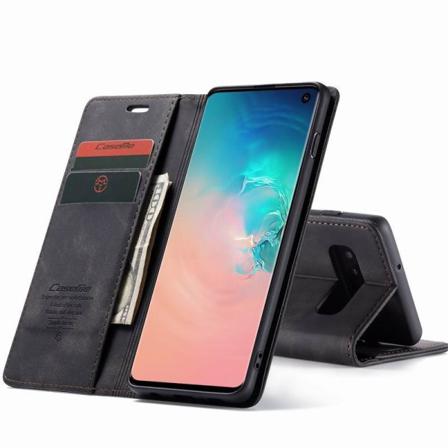 Samsung S10 Elegant Flipfodral Caseme 3-fack Svart