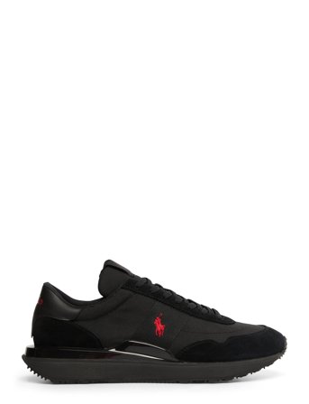 Polo Ralph Lauren Train 89 Suede & Oxford Sneaker - Black - 44.5