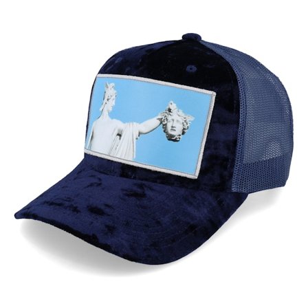 Calza Pennello - Blu trucker Cappellino - Perseus With The Head Of Medusa Velvet Navy A-fr @ Hatstore